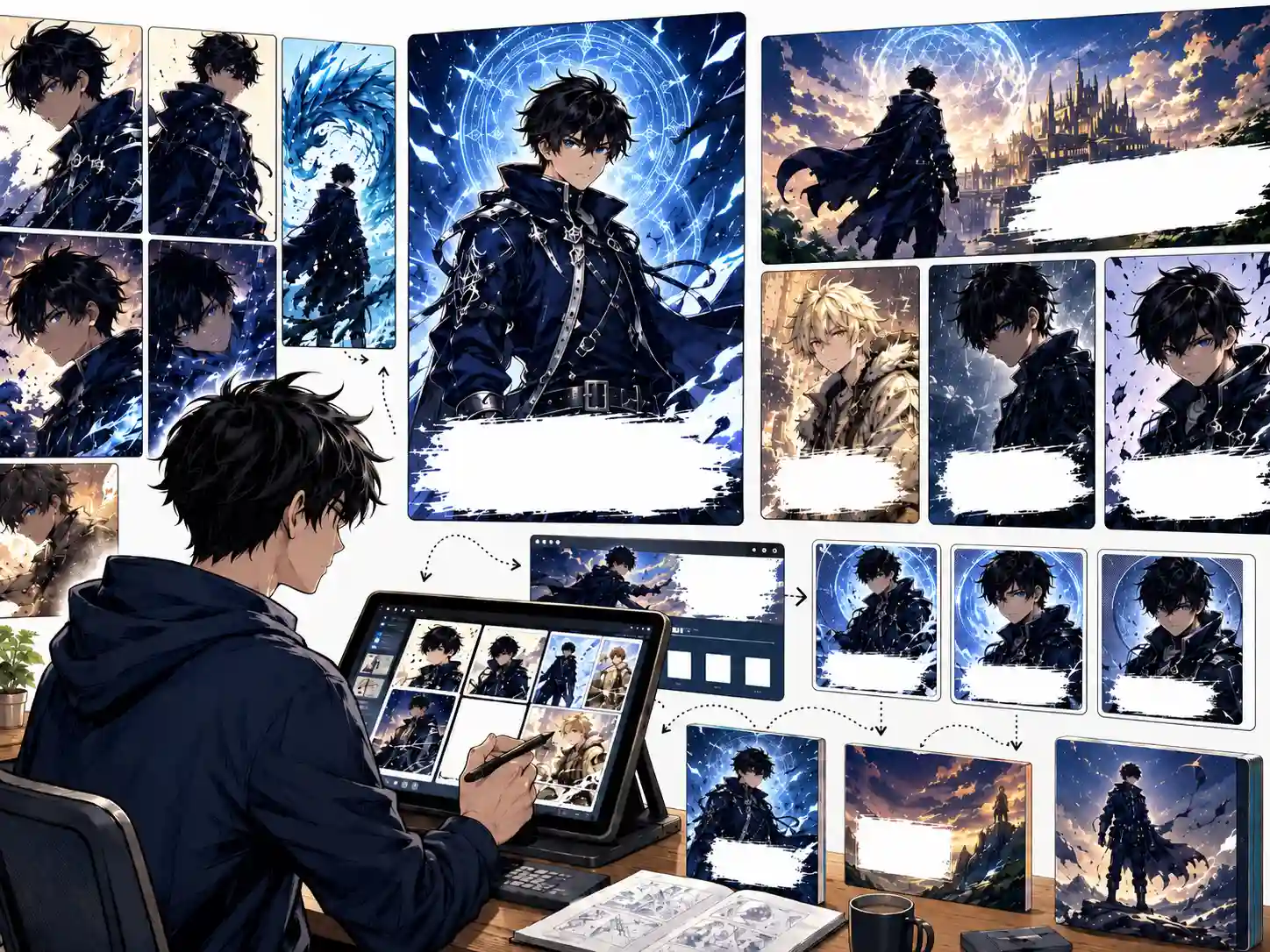 AI Manga Art Generator cover composition sample