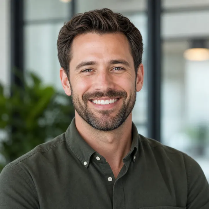 AI Teeth Whitening natural headshot illustration
