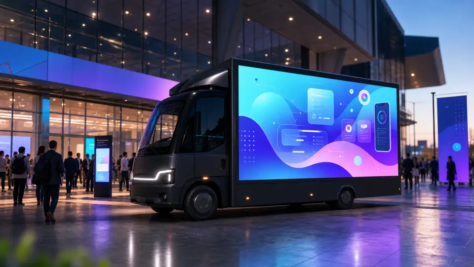 AI Truck Marketing illustration for an advertising truck concept